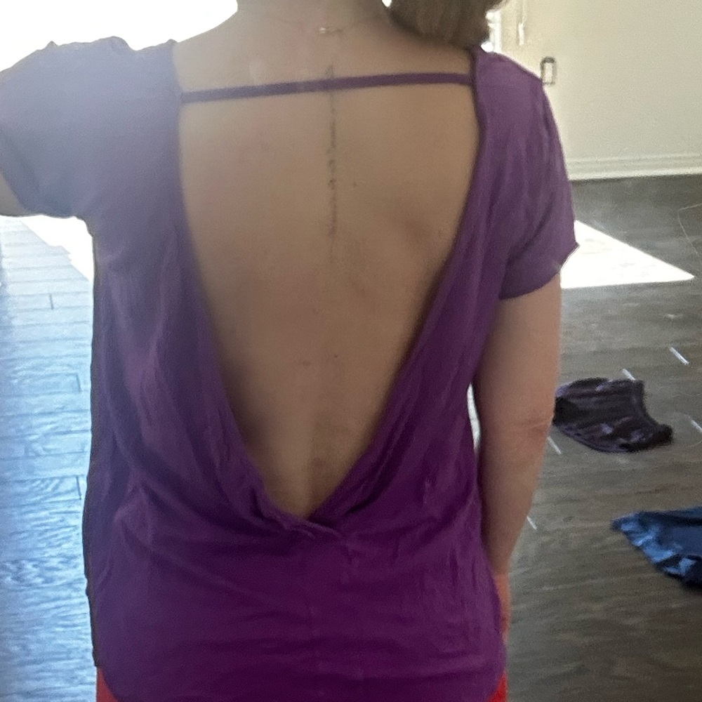Soffe Purple Open-Back Short Sleeve Tee